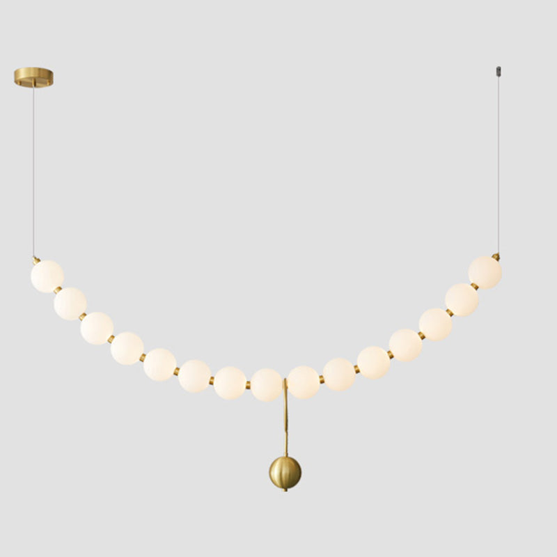 WOMO Pearl Brass Globe Dining Room Chandelier-WM2102b