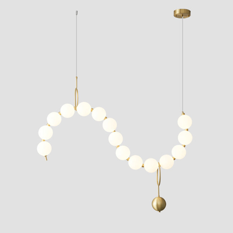 WOMO Pearl Brass Globe Dining Room Chandelier-WM2102c