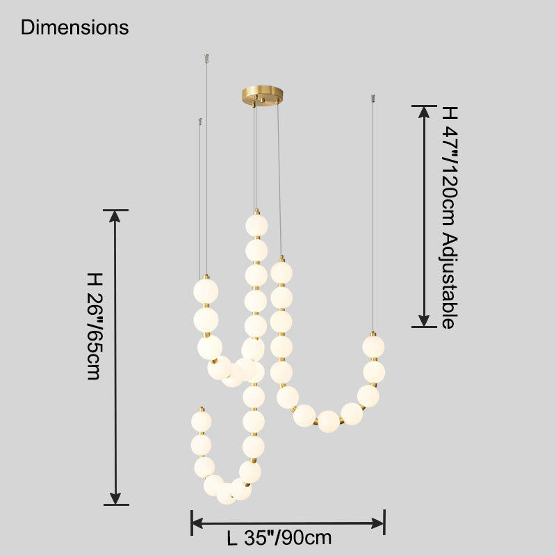 WOMO Pearl Brass Globe Chandelier-WM2102e