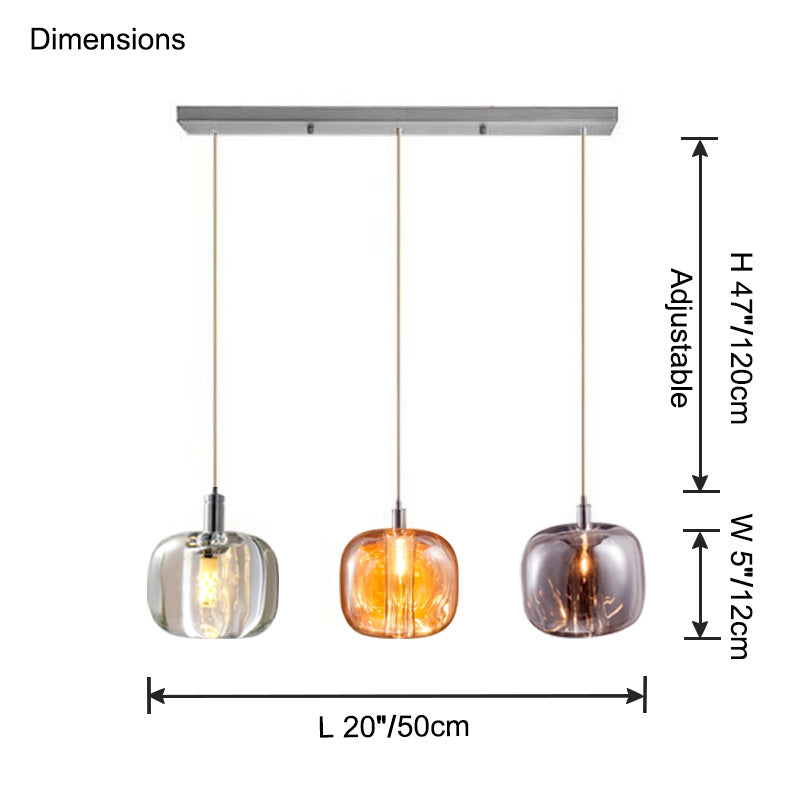 WOMO Colored Glass Multi Pendant Chandelier-WM2111a