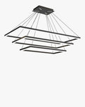 WOMO Black Tiered Rectangular Chandelier-WM2120
