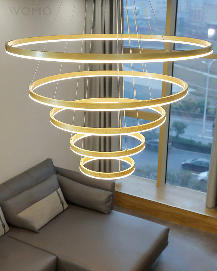 WOMO Tiered Ring LED Chandelier-WM2159