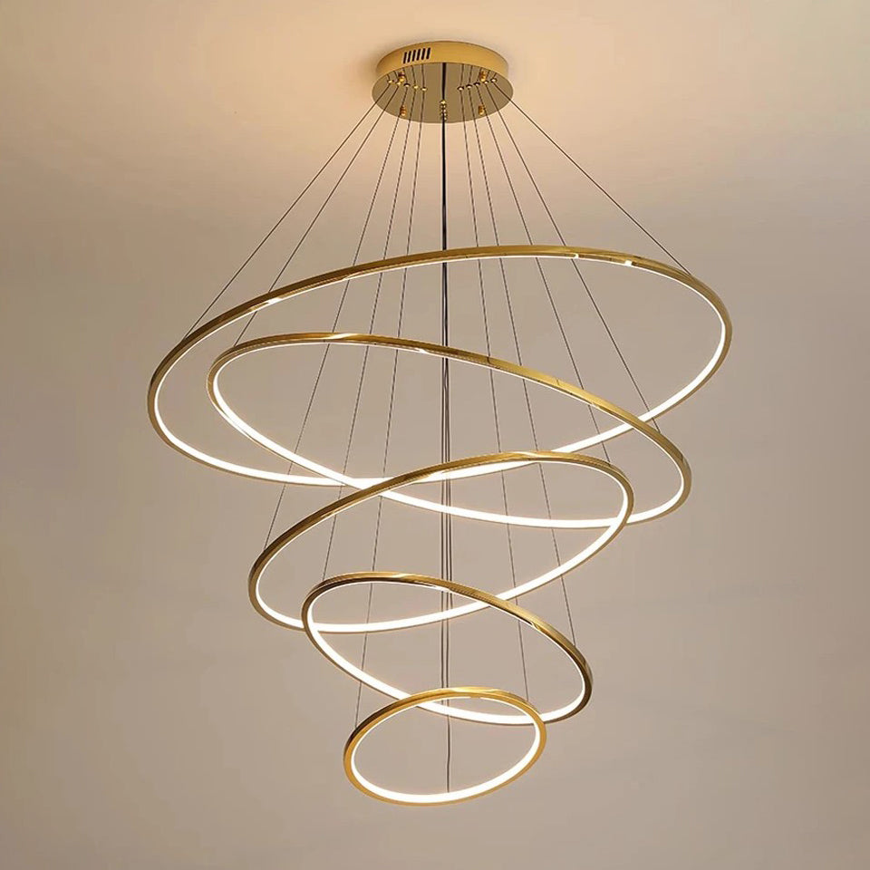WOMO Tiered Ring LED Foyer Chandelier-WM2160