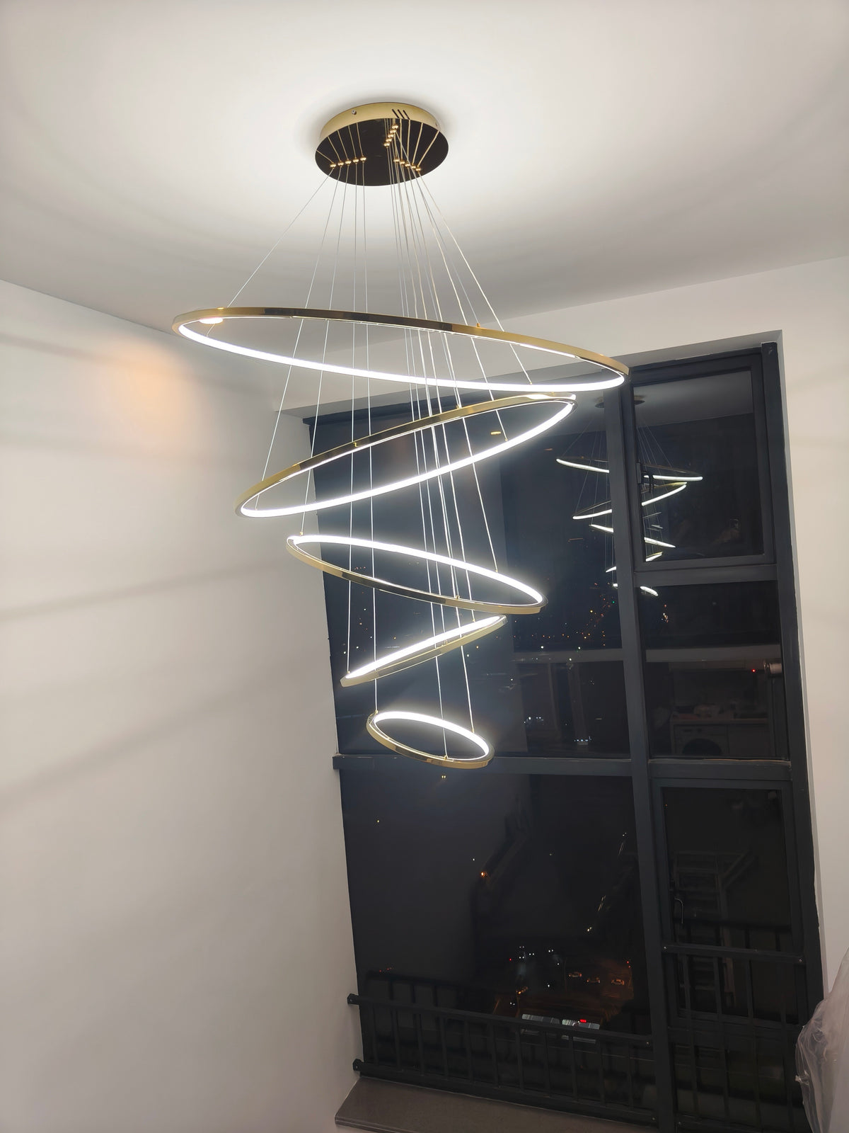 WOMO Tiered Ring LED Foyer Chandelier-WM2160