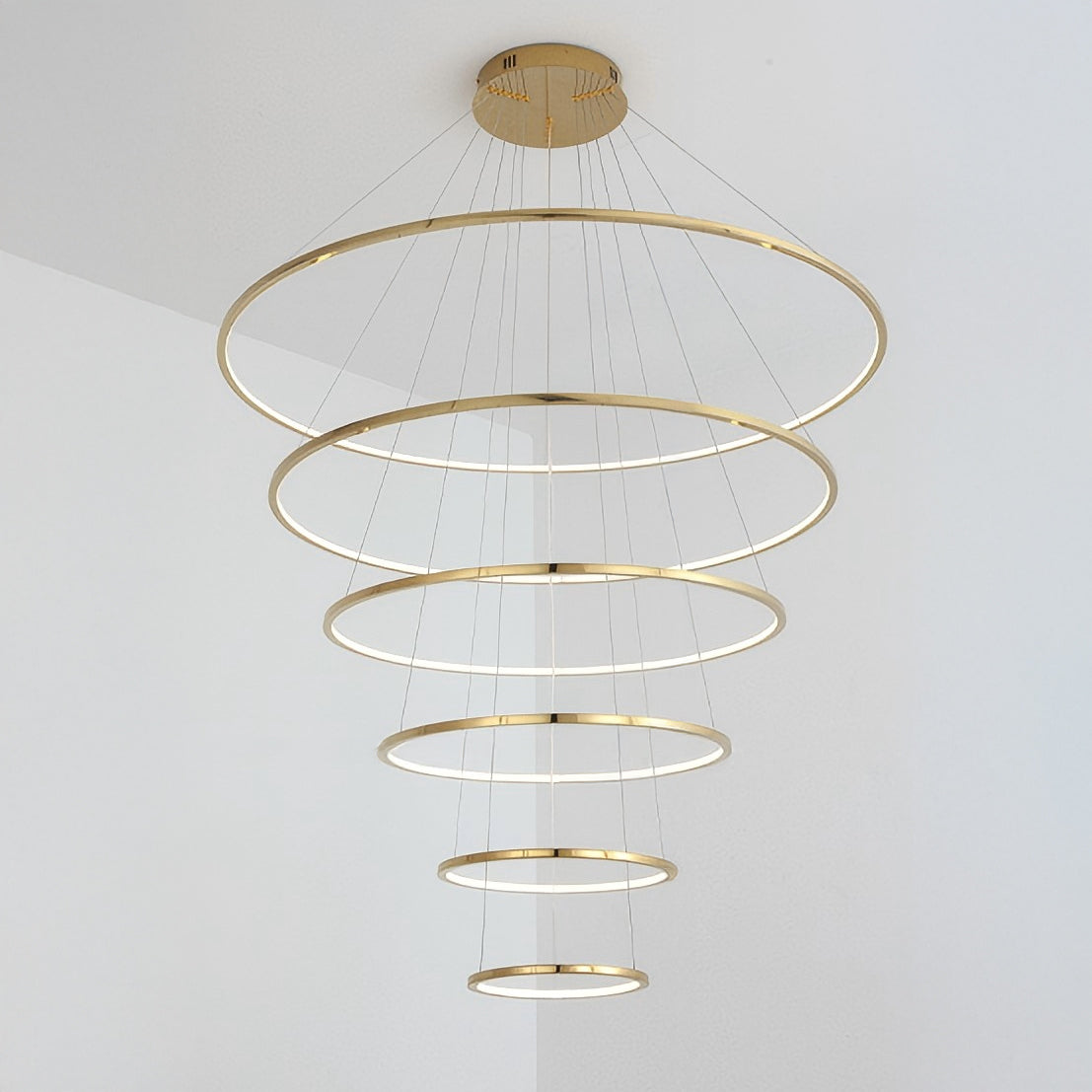WOMO Tiered Ring LED Foyer Chandelier-WM2160
