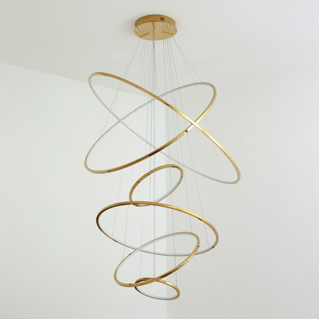 WOMO Tiered Ring LED Foyer Chandelier-WM2160