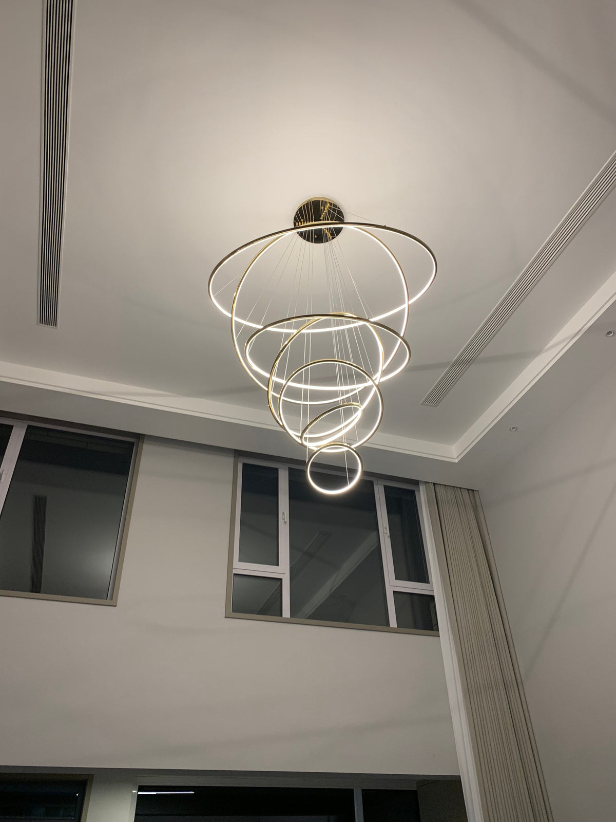 WOMO Tiered Ring LED Foyer Chandelier-WM2160