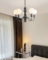 WOMO Glass Globe Black Arm Chandelier-WM2173 thumbnail