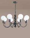 WOMO Glass Globe Black Arm Chandelier-WM2173 thumbnail