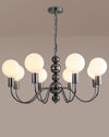 WOMO Glass Globe Black Arm Chandelier-WM2173 thumbnail