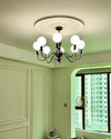 WOMO Glass Globe Black Arm Chandelier-WM2173 thumbnail