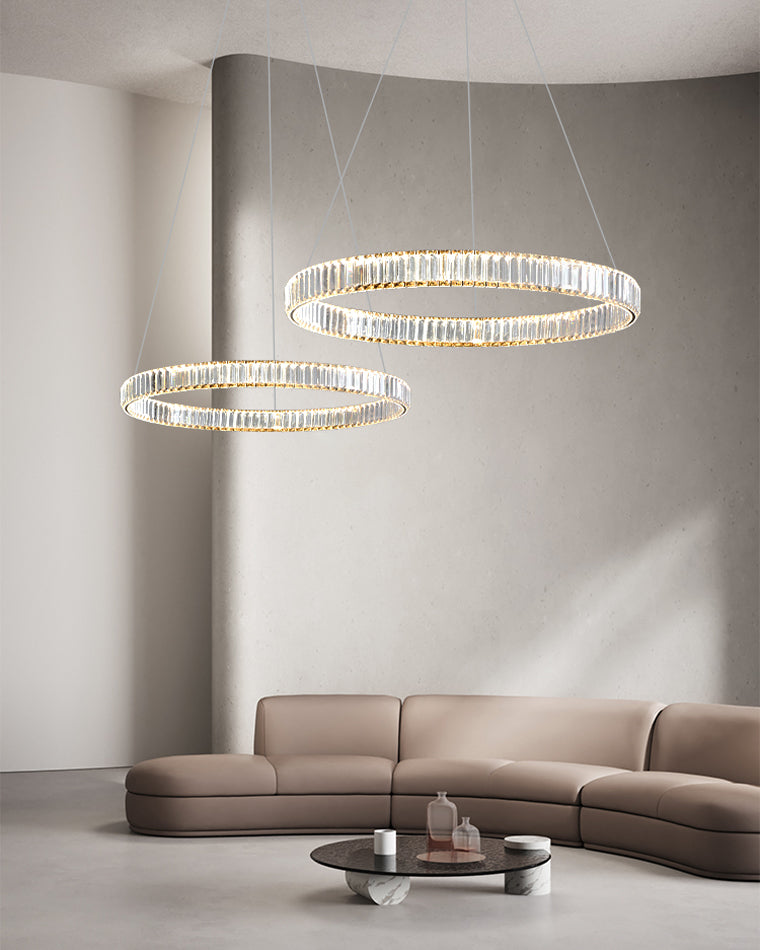 WOMO 2 Tier Circular Crystal Chandelier-WM2192