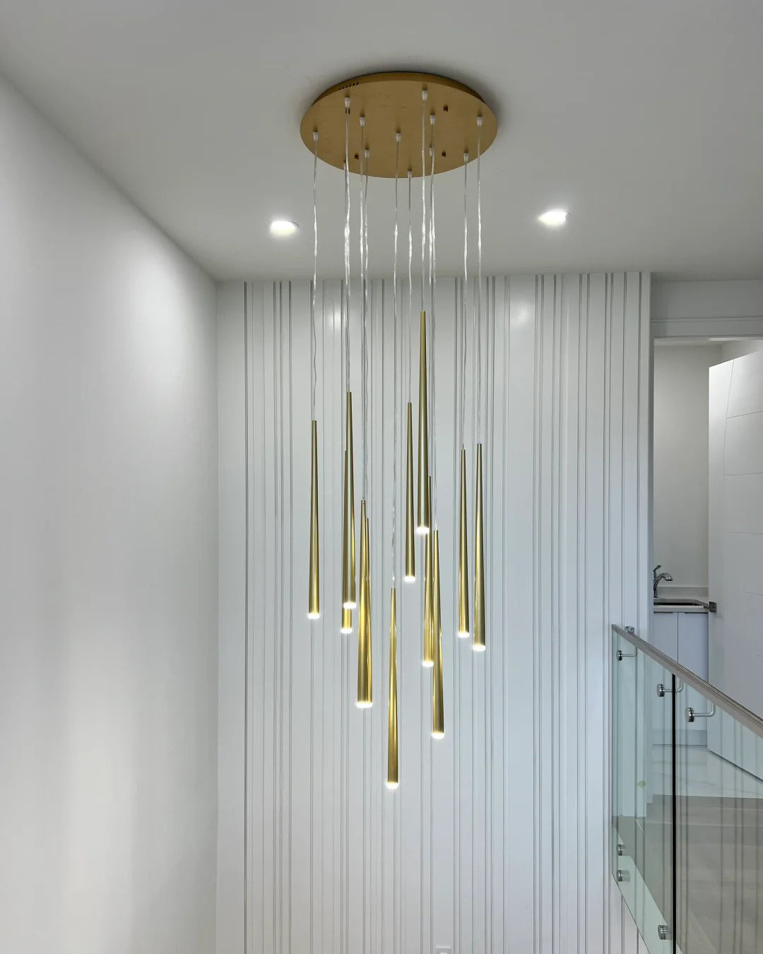 WOMO Cone Spiral Cascading Chandelier-WM2204