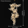 WOMO Ginkgo Long Cascading Foyer Chandelier-WM2206 thumbnail