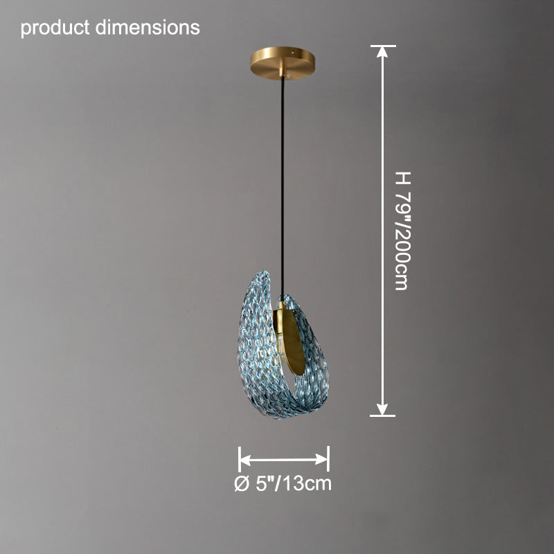 WOMO Peacock Blue Art Glass Pendant Light-WM2213a