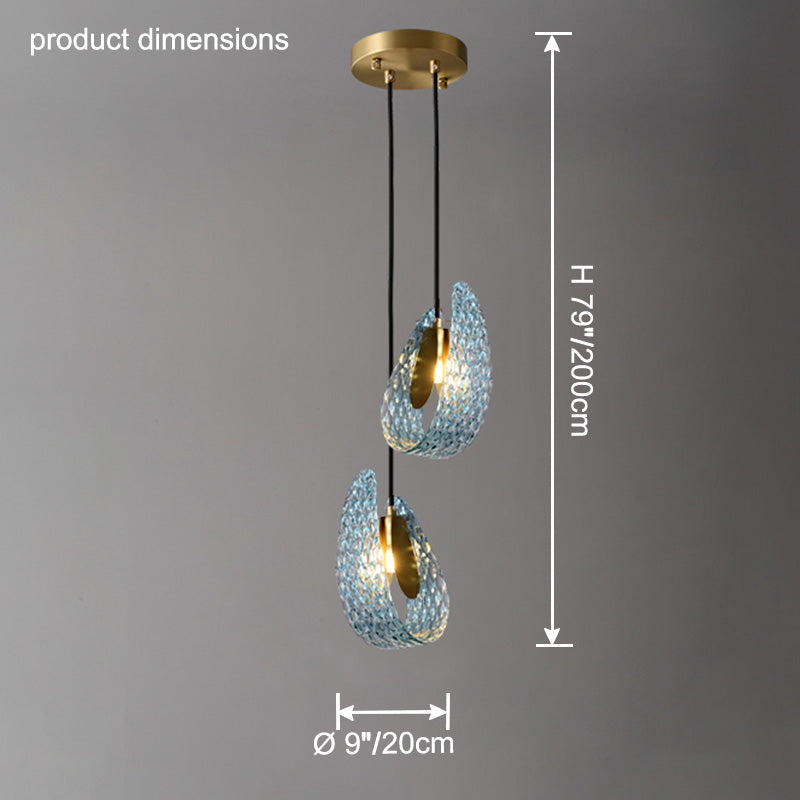 WOMO Peacock Blue Art Glass Pendant Light-WM2213a