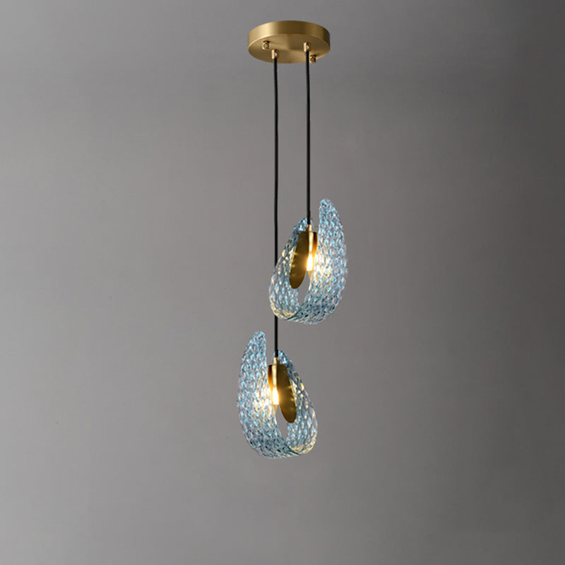 WOMO Peacock Blue Art Glass Pendant Light-WM2213a
