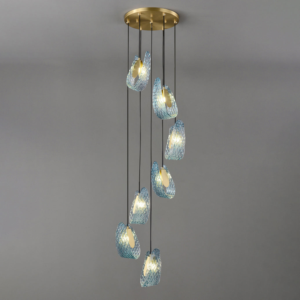 WOMO Peacock Blue Art Glass Pendant Light-WM2213a