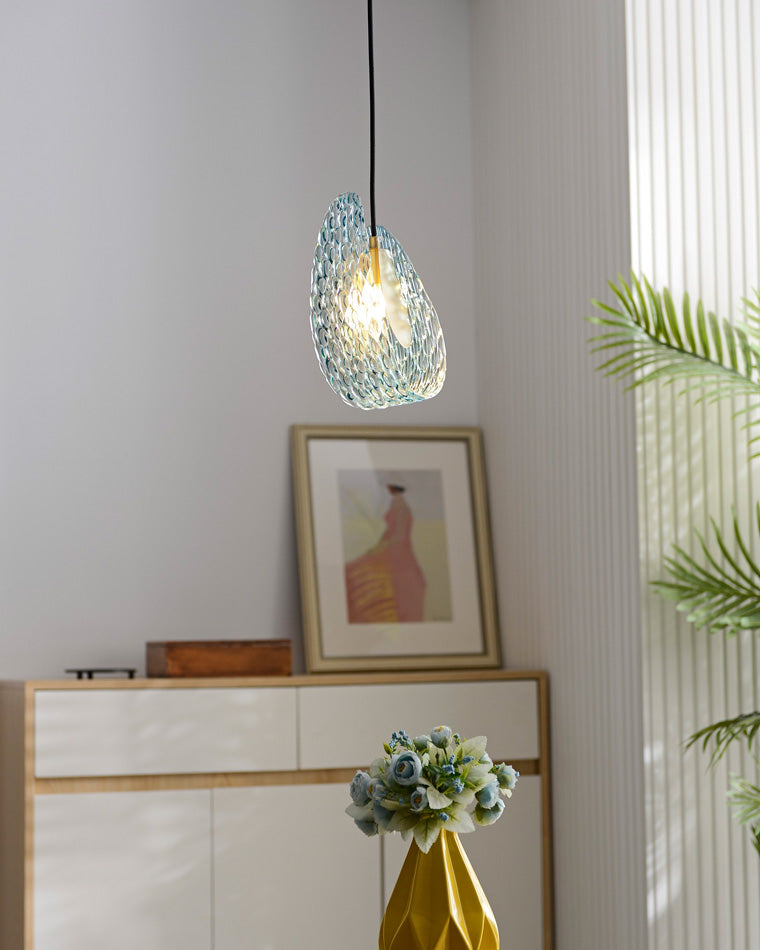 WOMO Peacock Blue Art Glass Pendant Light-WM2213a