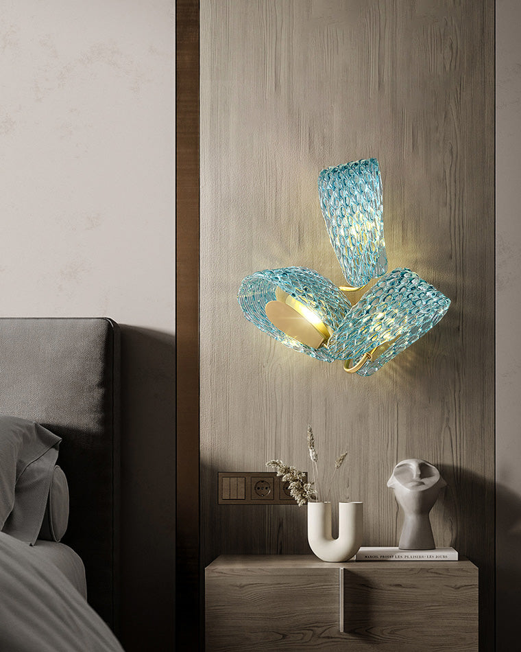 WOMO Peacock Art Glass Wall Sconce-WM6095