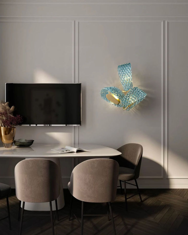WOMO Peacock Art Glass Wall Sconce-WM6095