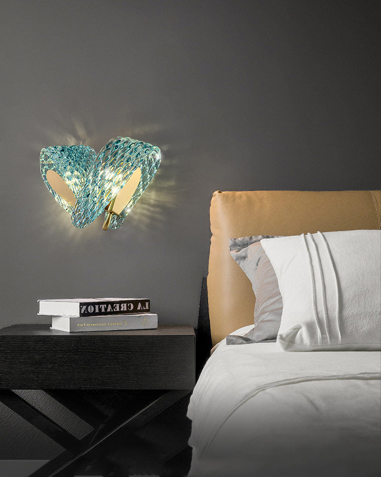 WOMO Peacock Art Glass Wall Sconce-WM6095