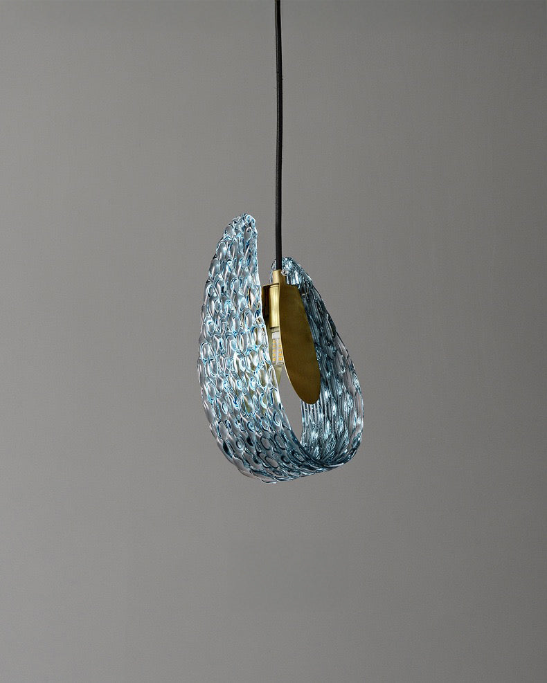 WOMO Peacock Blue Art Glass Pendant Light-WM2213a