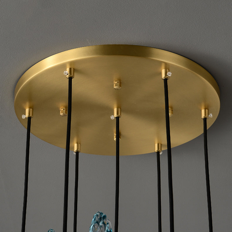 WOMO Peacock Blue Art Glass Pendant Light-WM2213a