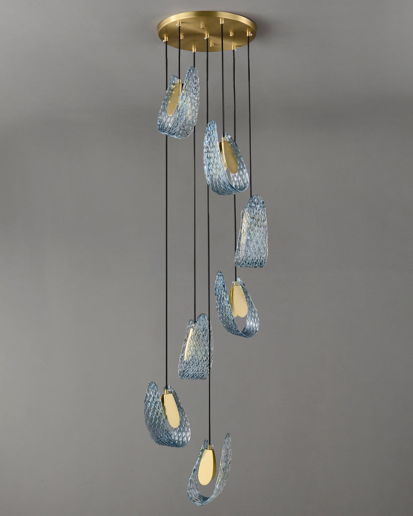 WOMO Peacock Blue Art Glass Pendant Light-WM2213a