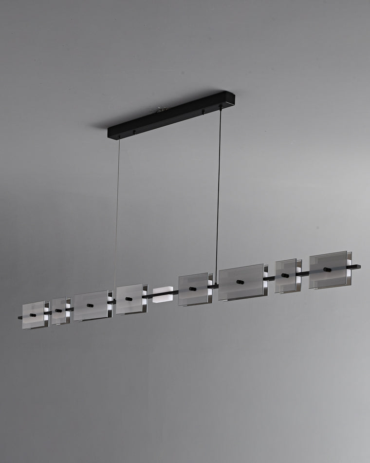 WOMO Amber/Smoked Glass Linear Chandelier-WM2221