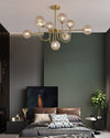 WOMO Glass Globe Brass Arm Chandelier-WM2255 thumbnail