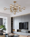 WOMO Glass Globe Brass Arm Chandelier-WM2255 thumbnail