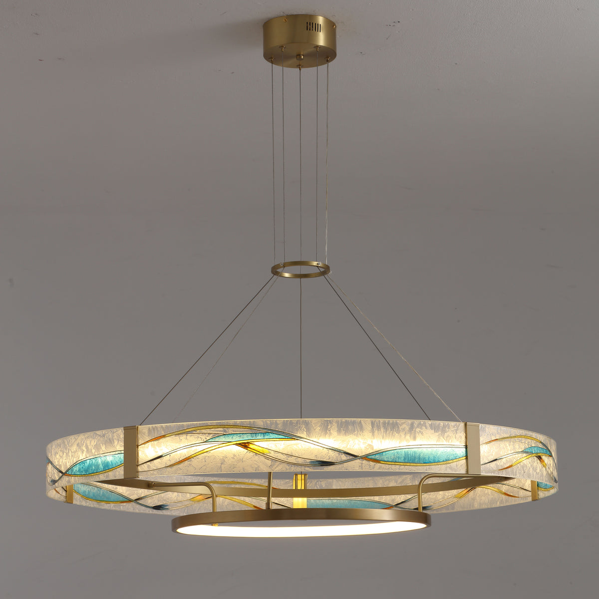WOMO Enamel Round Glass Chandelier-WM2335