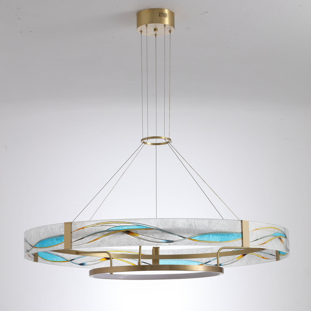 WOMO Enamel Round Glass Chandelier-WM2335