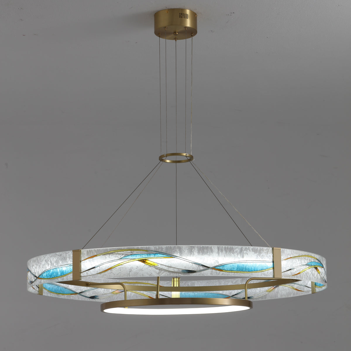 WOMO Enamel Round Glass Chandelier-WM2335