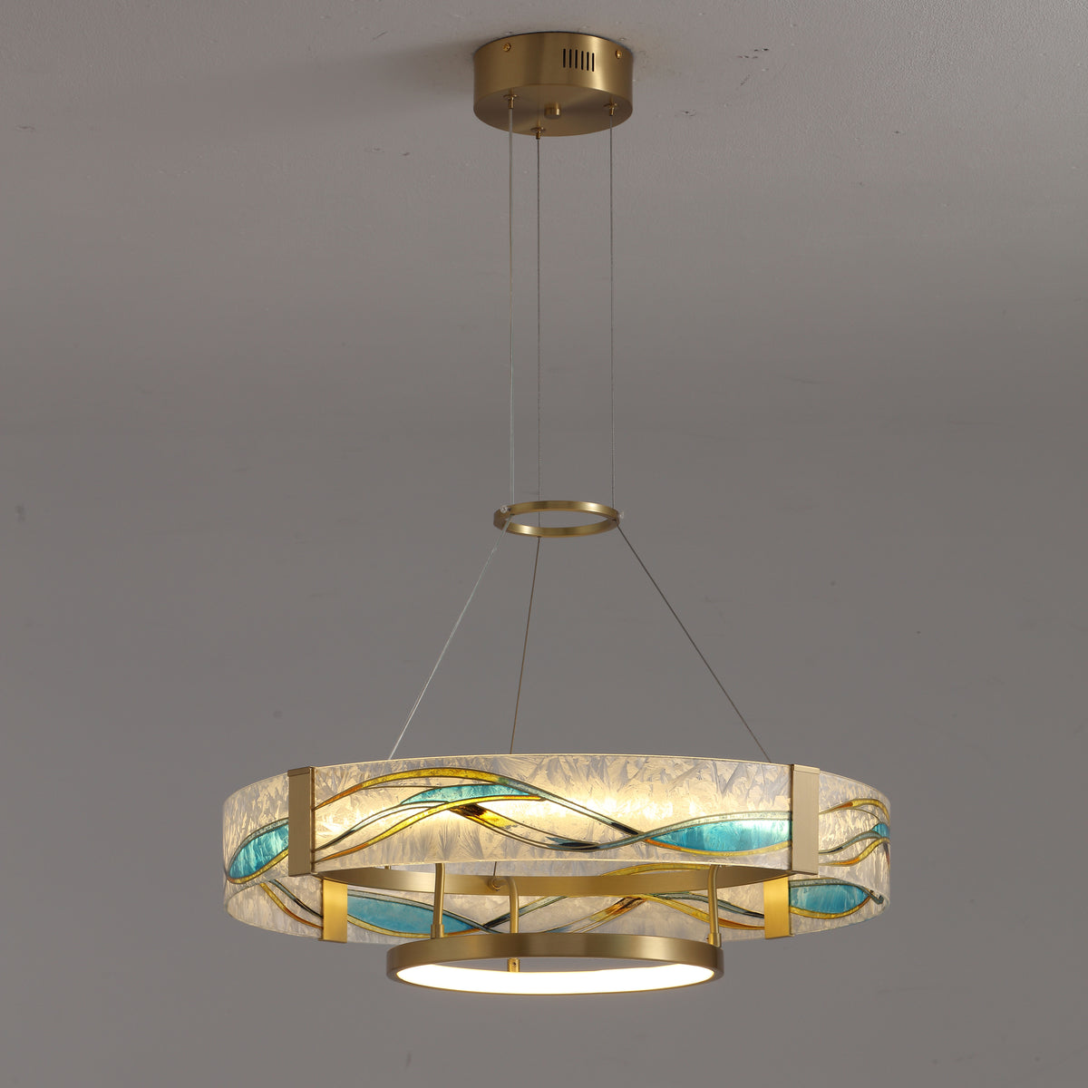 WOMO Enamel Round Glass Chandelier-WM2335