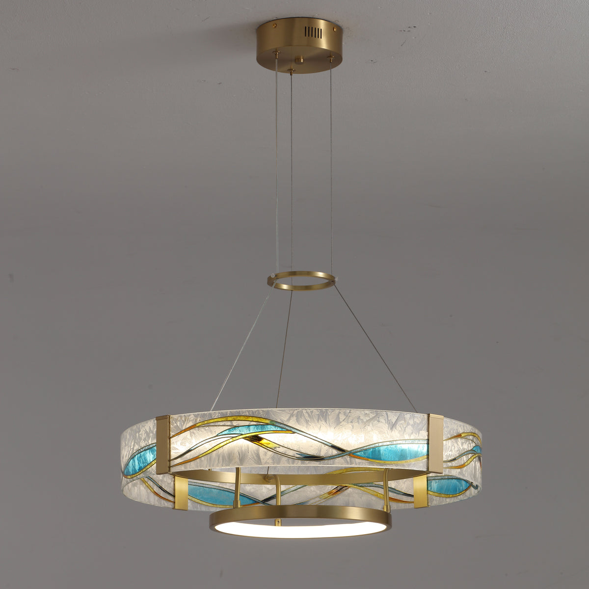 WOMO Enamel Round Glass Chandelier-WM2335
