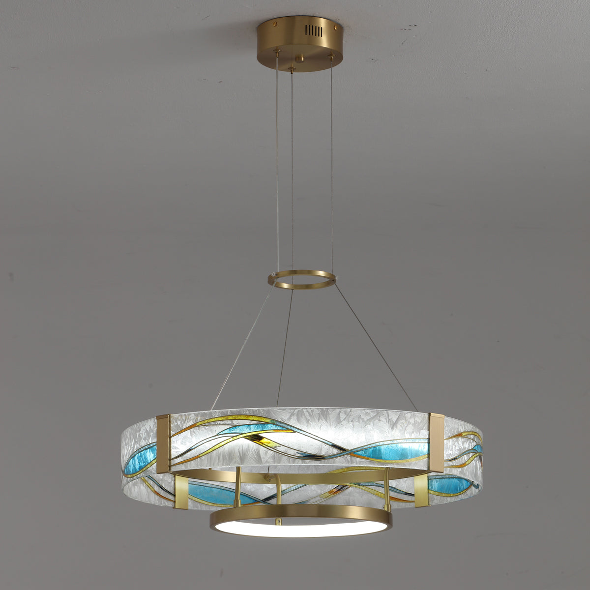 WOMO Enamel Round Glass Chandelier-WM2335