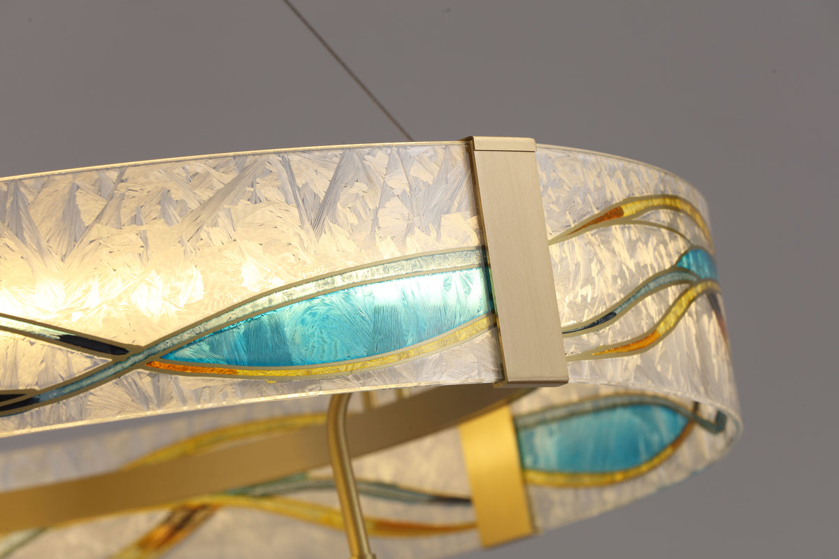 WOMO Enamel Round Glass Chandelier-WM2335