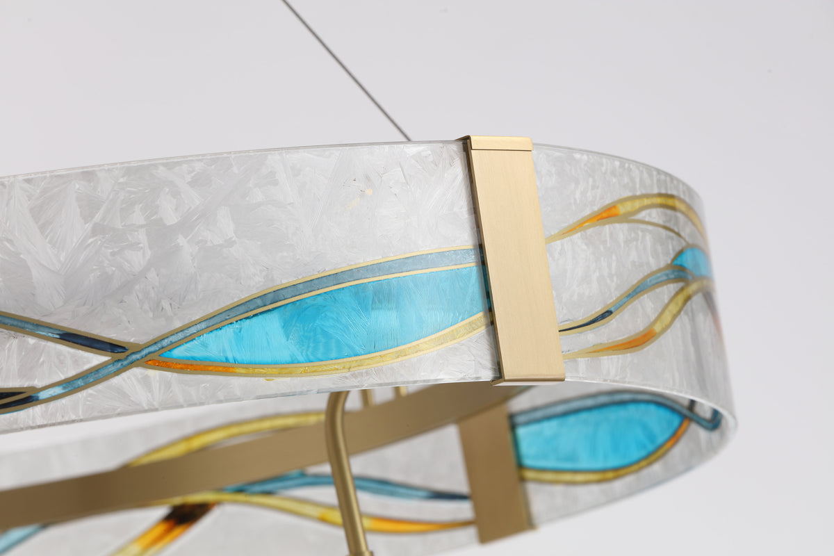 WOMO Enamel Round Glass Chandelier-WM2335
