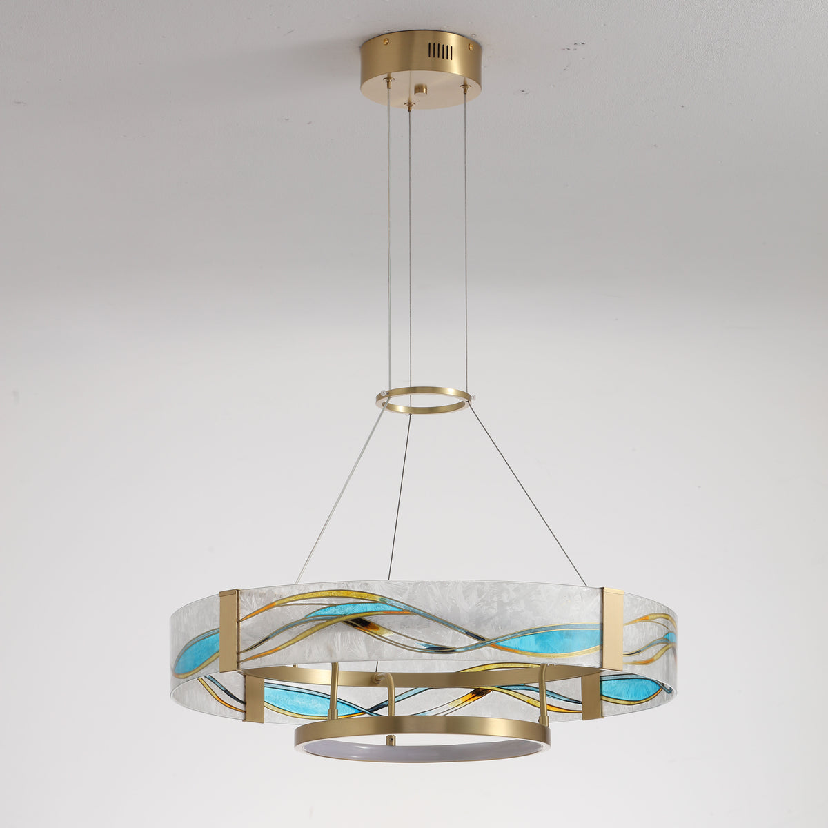 WOMO Enamel Round Glass Chandelier-WM2335