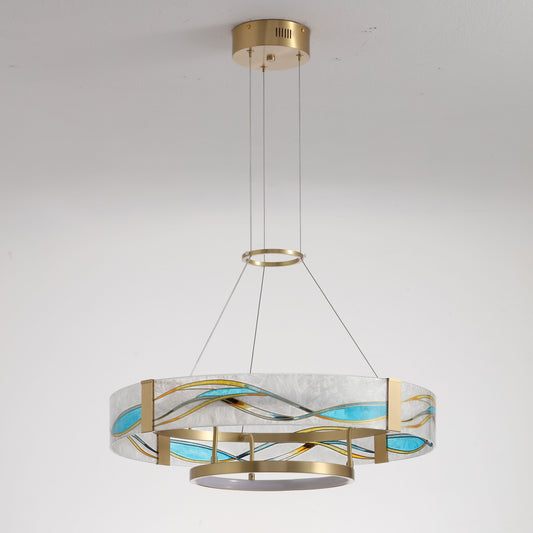 WOMO Enamel Round Glass Chandelier-WM2335