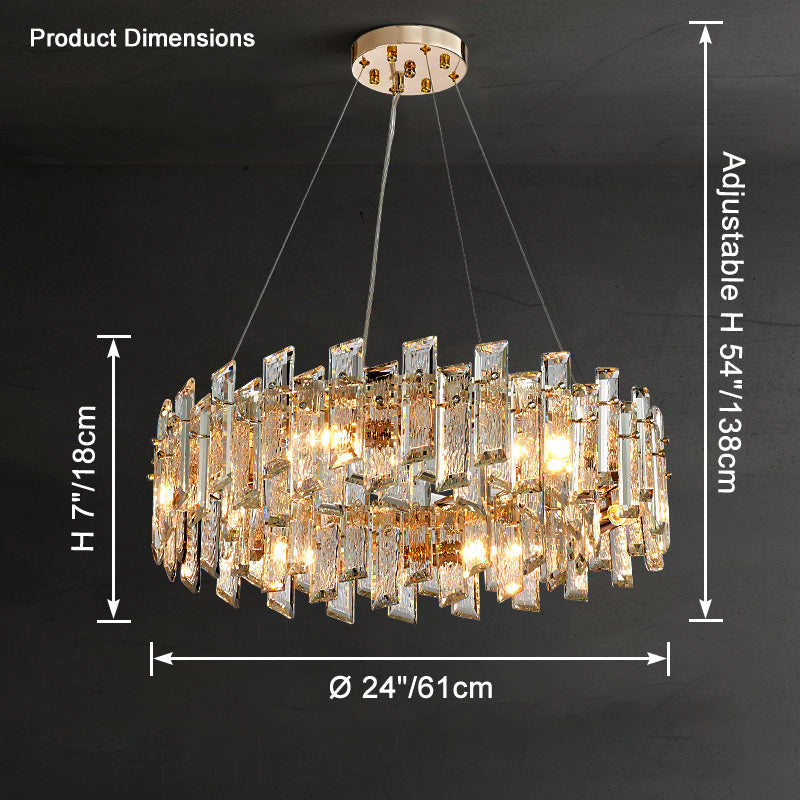 WOMO Gold Crystal Round Chandelier-WM2397