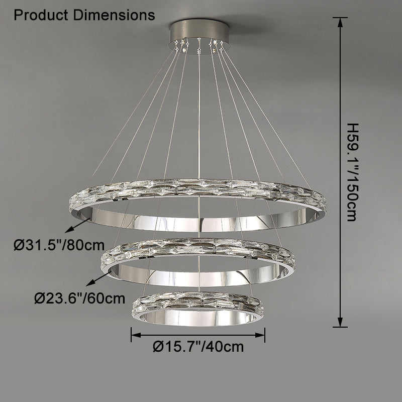 WOMO Tiered Circular Led Crystal Chandelier-WM2491b