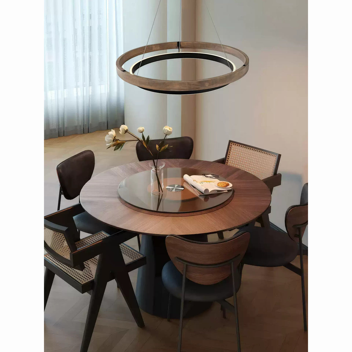 WOMO Circular Led Wood Chandelier-WM2492