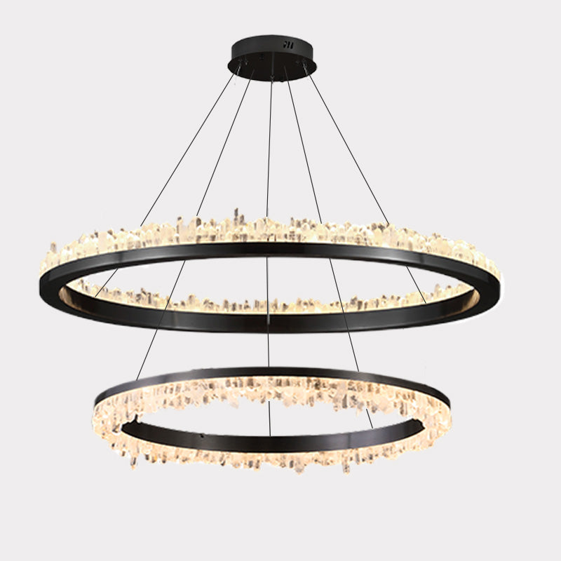 WOMO Rock Crystal Circular Led Chandelier-WM2715