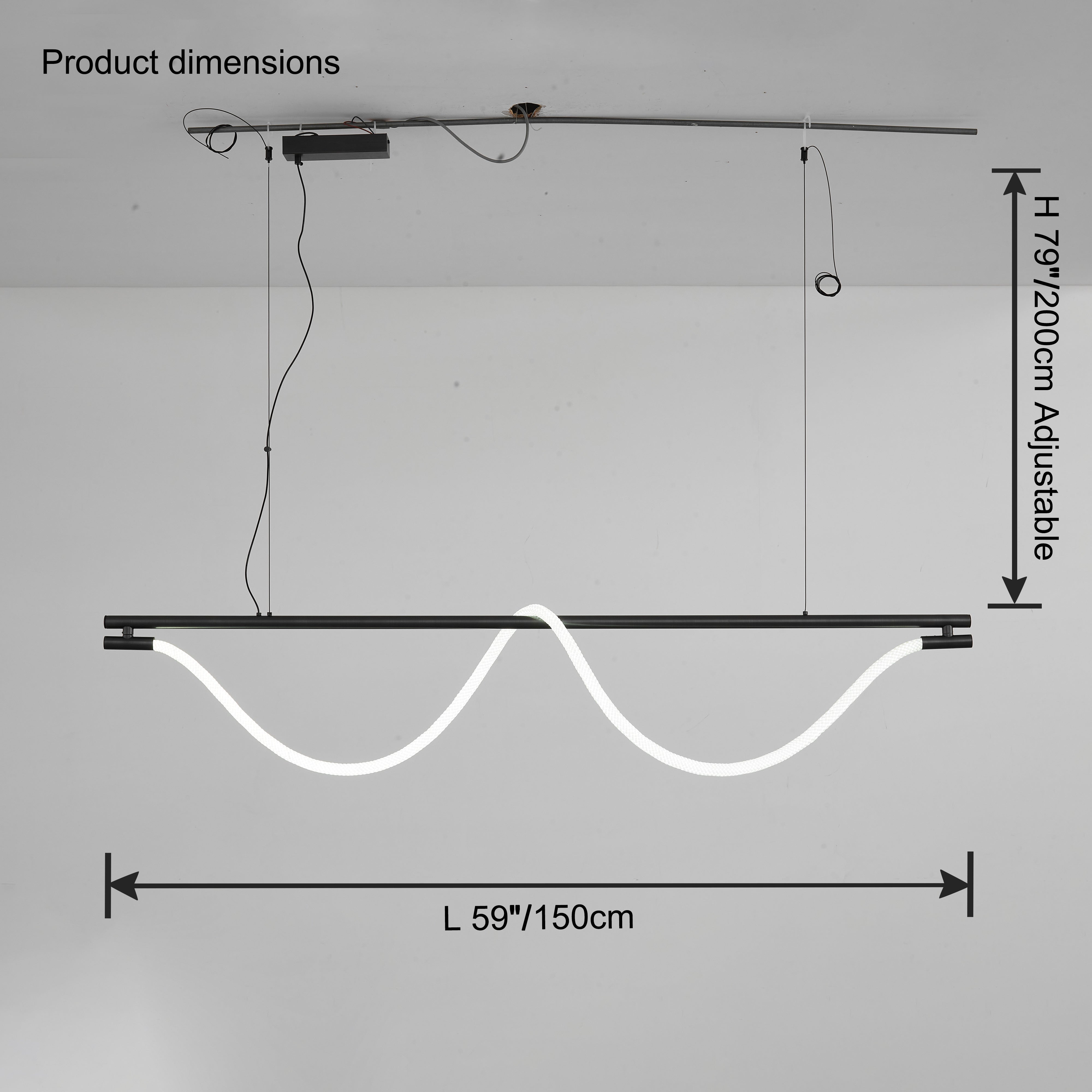 WOMO Rope Led Linear Chandelier-WM2742