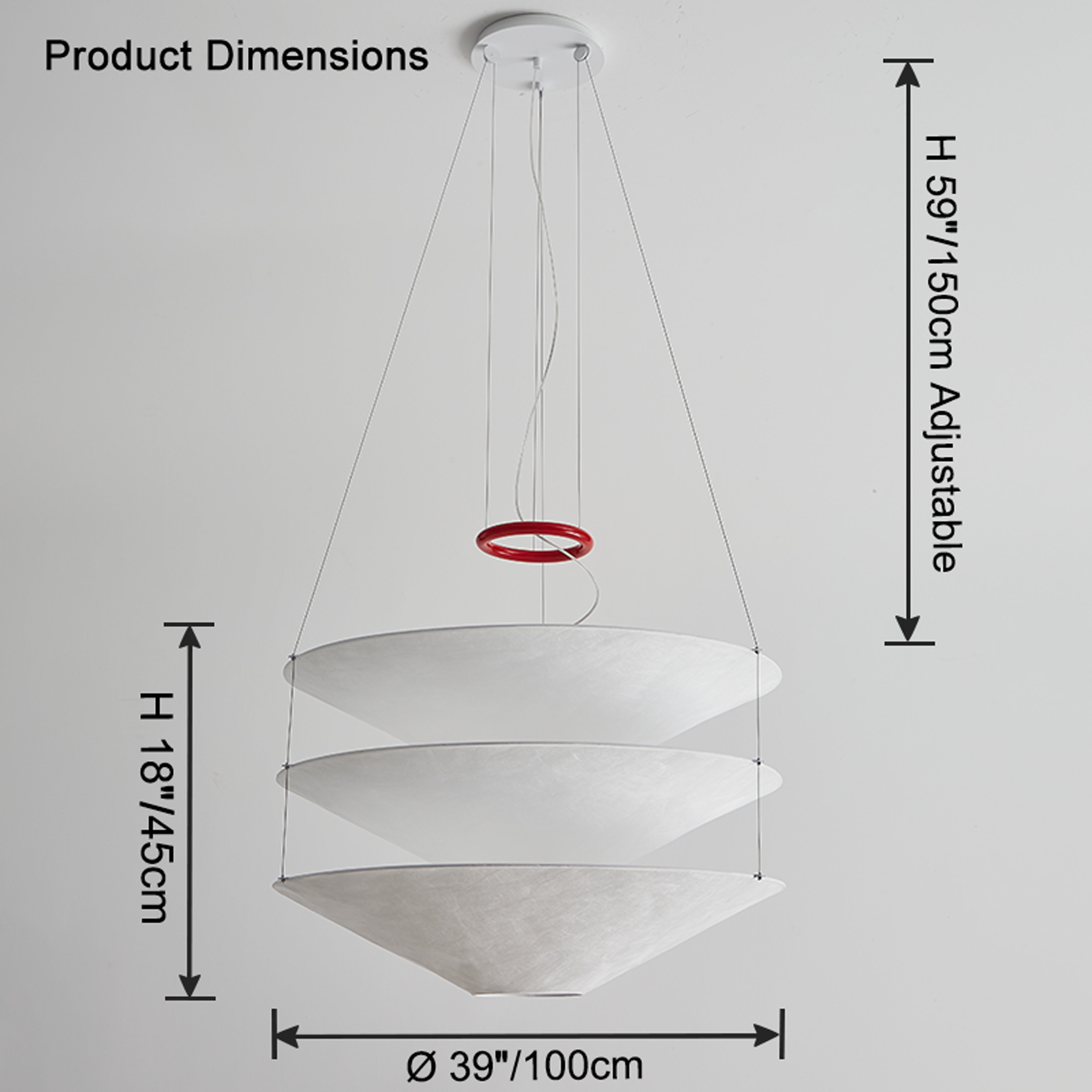 WOMO Tiered Cone Rice Paper Pendant Light-WM2775