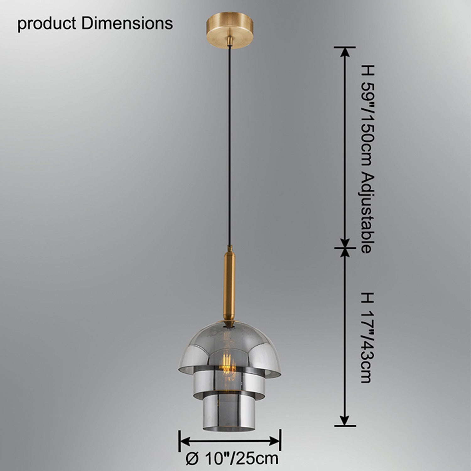 WOMO Glass Bell Pendant Light-WM2789