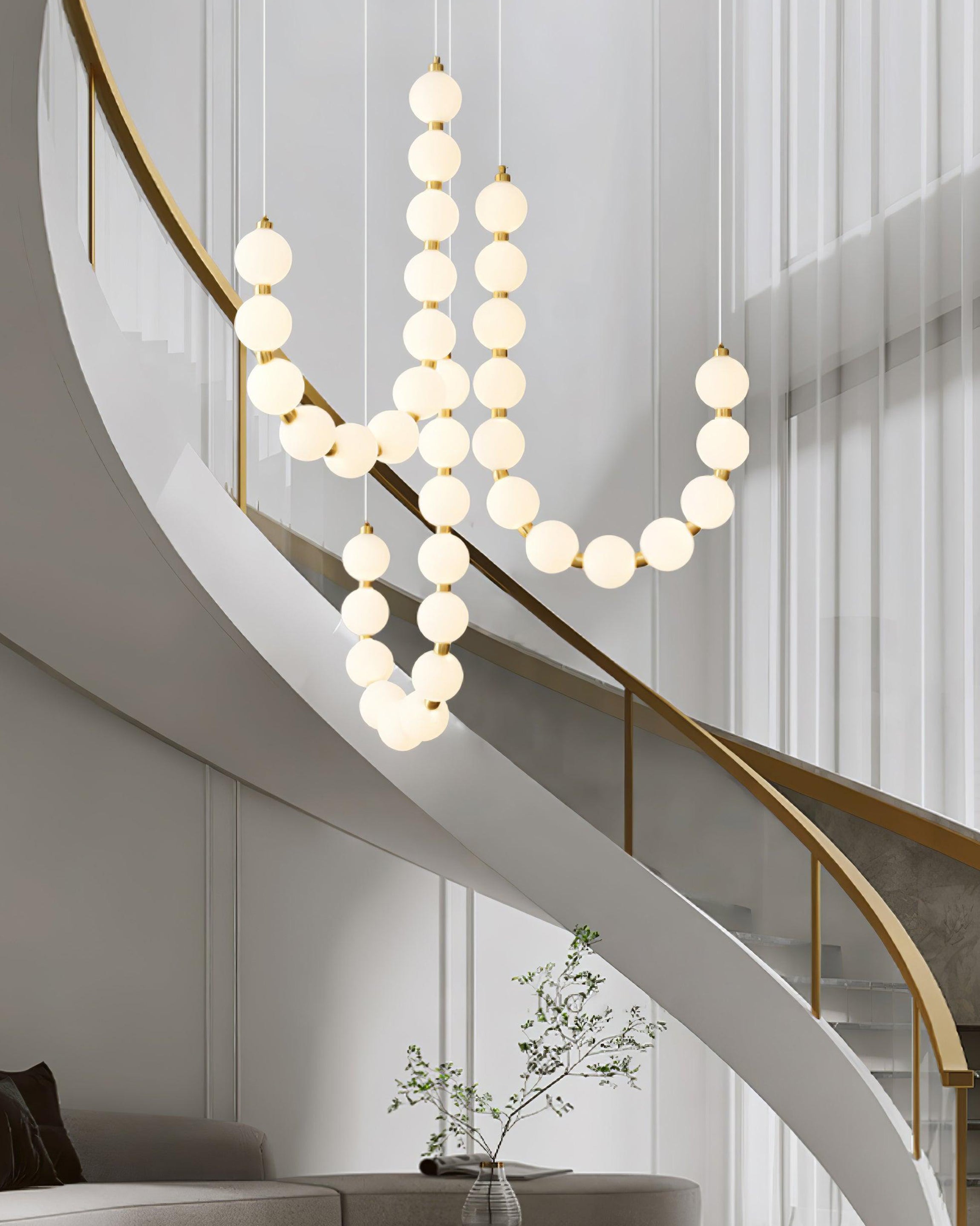WOMO Pearl Brass Globe Chandelier-WM2102e